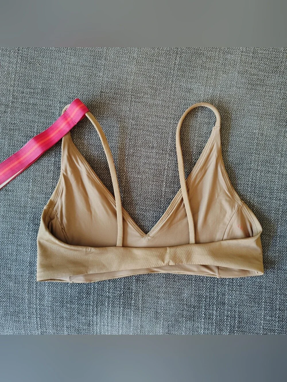 Left On Friday Sunday Top Small Tan Light Brown New NWT Stretch Swim Bikini Top - Picture 3 of 7